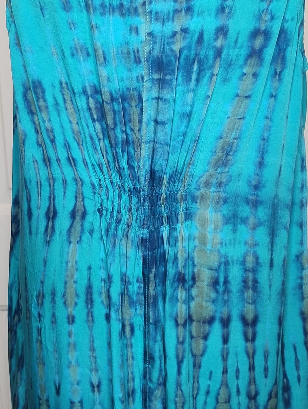 Soft Surroundings Turquoise and Navy Tie-Dye Midi/maxiDress Size 1x - Picture 3 of 7